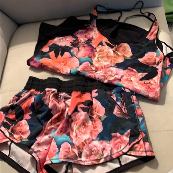 lululemon athletica Pants - Lululemon floral shorts and tank